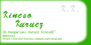 kincso kurucz business card